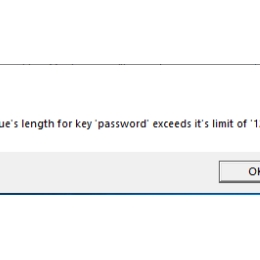 D365虚拟机报错：The value’s length for key ‘password’ exceeds it’s limit of ‘128’